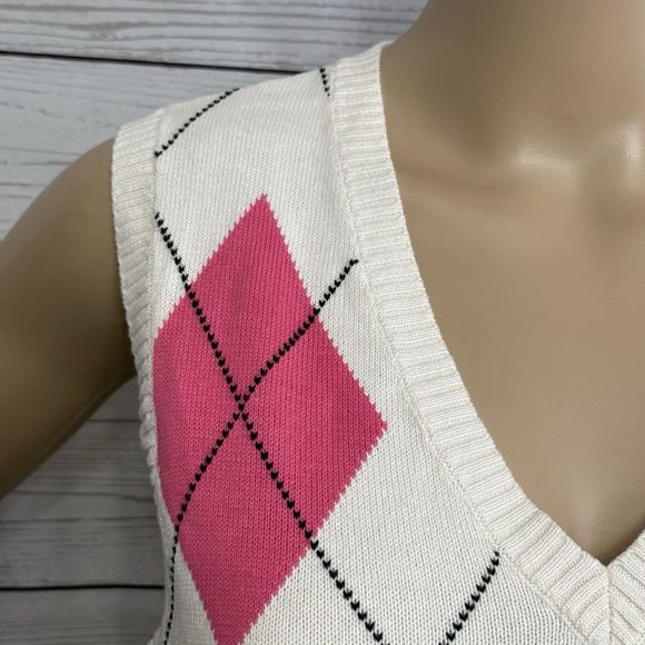 IZOD Sweater Vest Argyle Classic 100% Cotton Golf Preppy - Picture 3 of 12